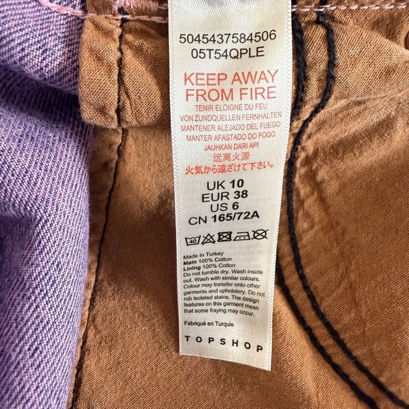 Topshop Pink Denim Skirt - Raw Hem - US Size 6 -  UK Size 10 - Picture 5 of 7